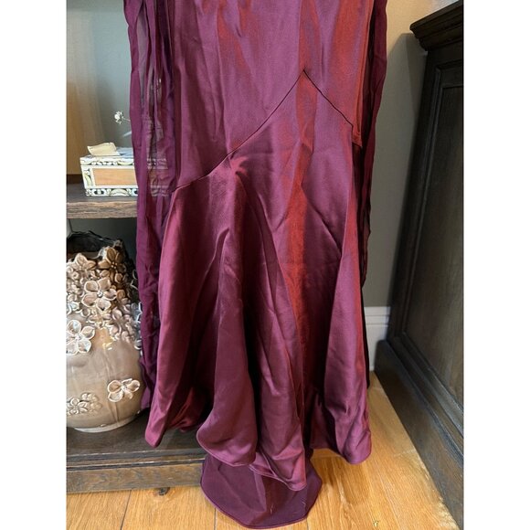 retrofete Julia Silk Draped Open Back Maxi Dress Port Womens Size Small - Picture 8 of 14